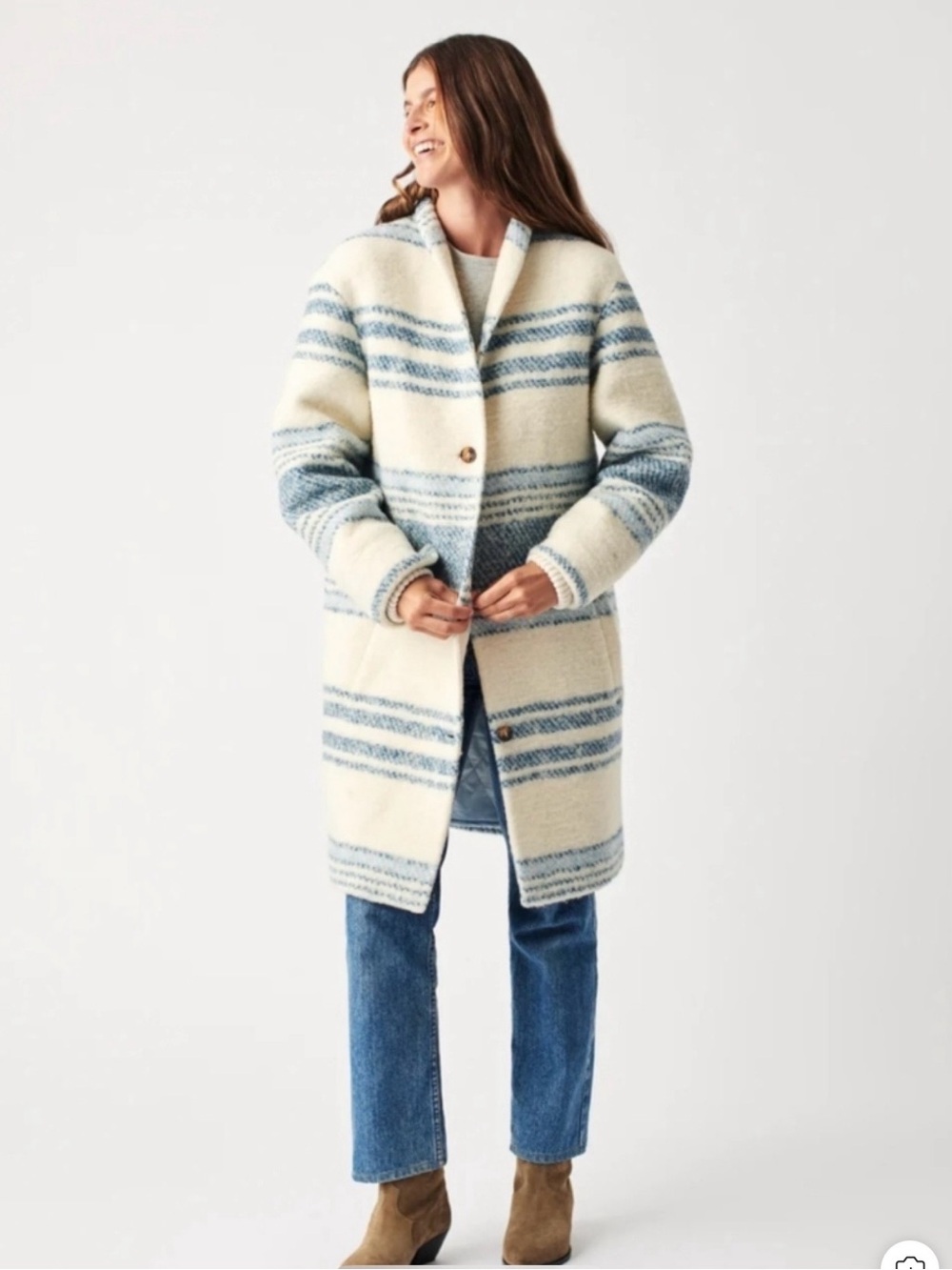 Faherty Wool Blanket Coat